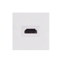 Placa de conexão (adaptador Pigtail) HDMI, fêmea, de 45 x 45 mm, branca
