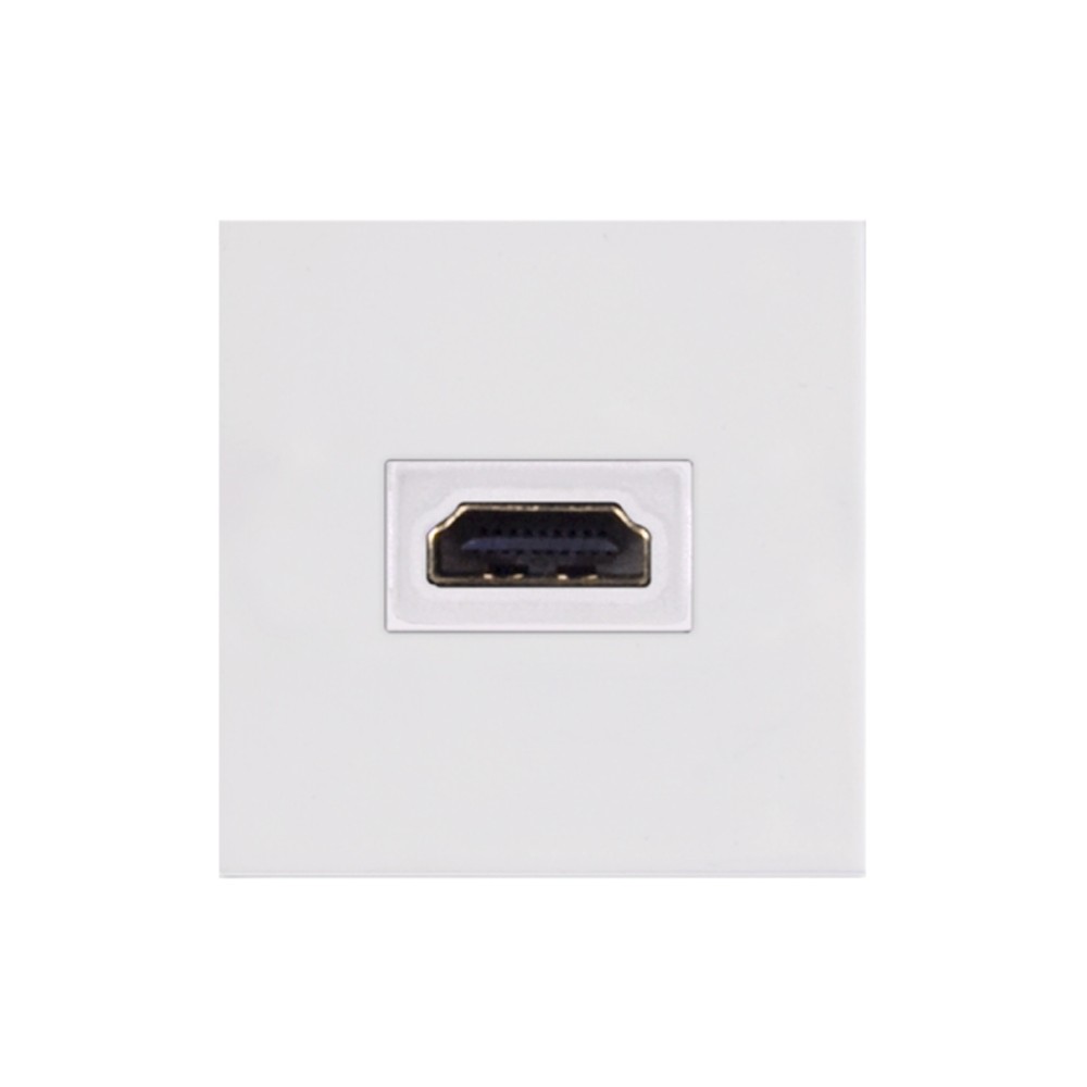 Placa de conexão (adaptador Pigtail) HDMI, fêmea, de 45 x 45 mm, branca