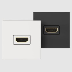 Placa de conexão (adaptador Pigtail) HDMI, fêmea, de 45 x 45 mm, branca