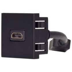 Placa de conexão (adaptador Pigtail) HDMI, fêmea, de 45 x 45 mm, branca