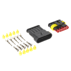 Ficha Automotiva estanque, 5 Pinos SUPERSEAL 1.5, com terminais