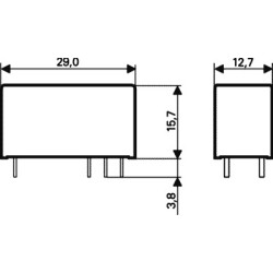 Relé eletromagnético, SPDT, 12V DC 16A/250V