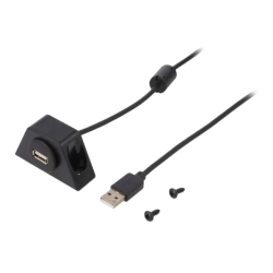 Cabo USB-A Macho / USB-A Fêmea com suporte painel 0.60m