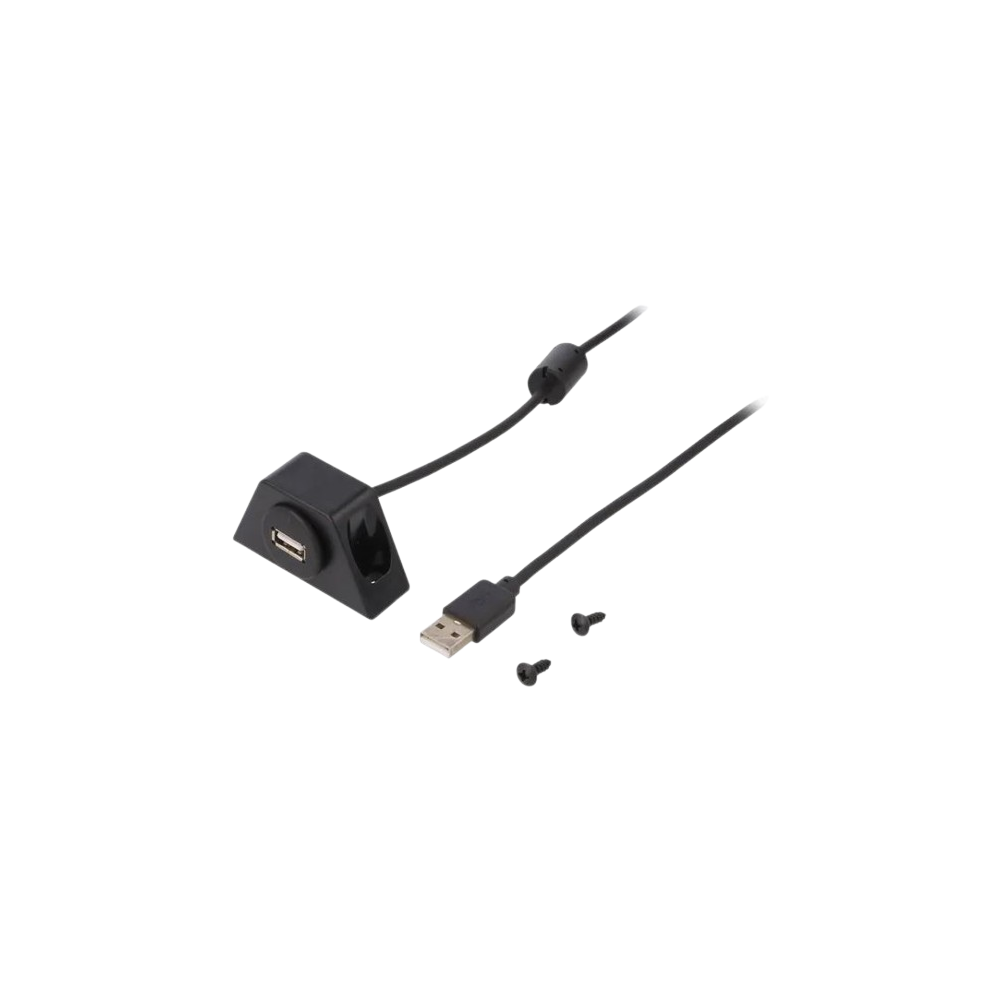 Cabo USB-A Macho / USB-A Fêmea com suporte painel 0.60m
