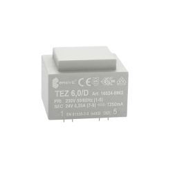 Transformador encapsulado 6VA 230VAC 24V 250mA PCB