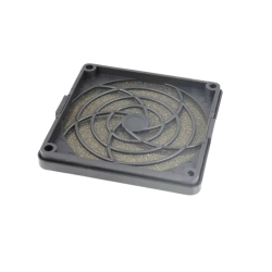 Grelha plástica com filtro para ventilador, 80x80mm