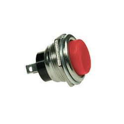 Pulsador / Botão Redondo, NA OFF-(ON), 125V, 3A, 19mm, vermelho