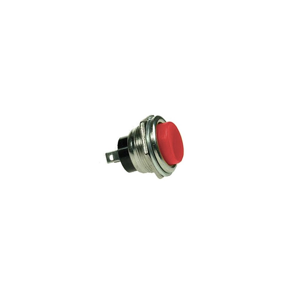 Pulsador / Botão Redondo, NA OFF-(ON), 125V, 3A, 19mm, vermelho