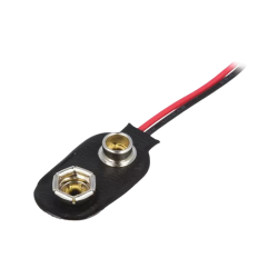 Cabo de alimentação com conector/suporte para pilha de 9V