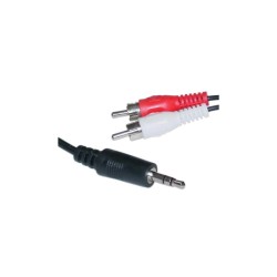 Extensão JACK 3.5 Macho stereo / 2xRCA Macho 5mts