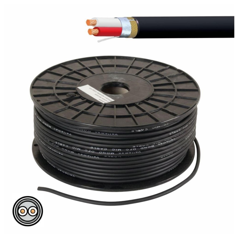 Cabo áudio para microfone HQ 2x0.35mm (METRO)