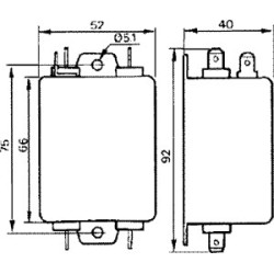Filtro anti-interferência monofásico, 250VAC 40A