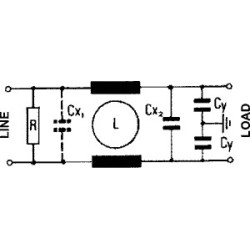 Filtro anti-interferência monofásico, 250VAC 40A