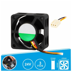 Ventoinha 24V 3 fios 40x40x20mm