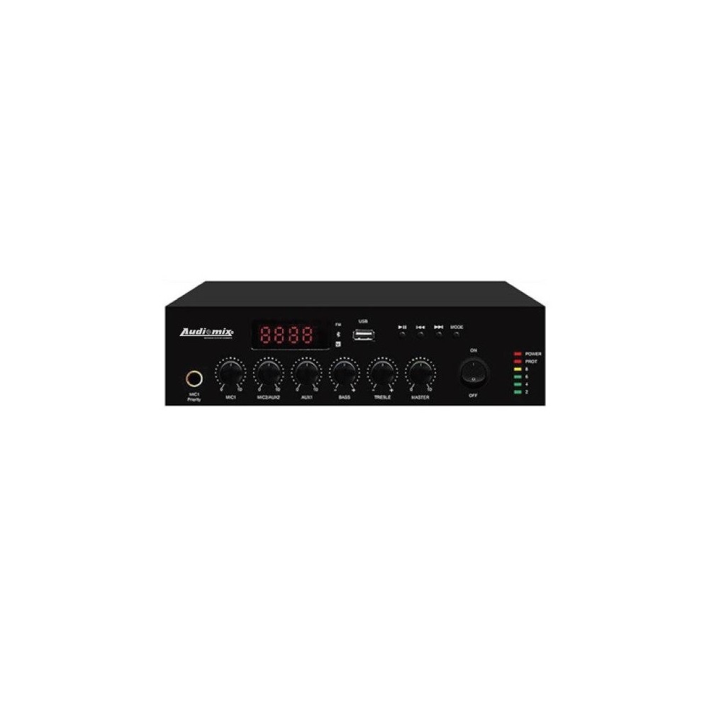 Amplificador de linha, 120W, MIC, USB/BT/SD, AUDIOMIX AS-120UB