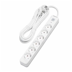 Extensão corrente SCHUKO 6 saídas + interruptor 5 metros