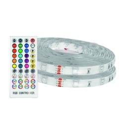 PACK FITAS LED RGB 12V 2 x 5MTS CONTROLO MUSICA IP65