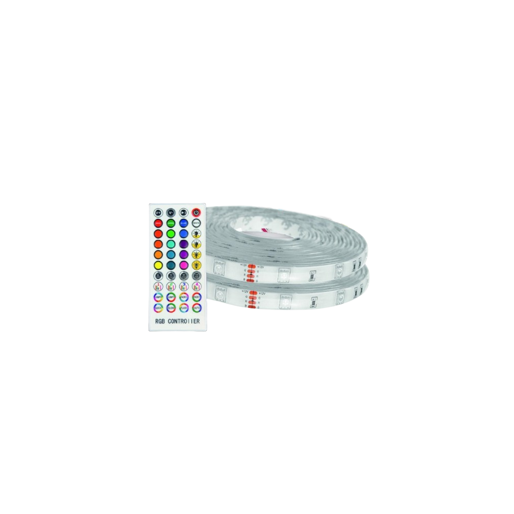 PACK FITAS LED RGB 12V 2 x 5MTS CONTROLO MUSICA IP65