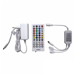 PACK FITAS LED RGB 12V 2 x 5MTS CONTROLO MUSICA IP65
