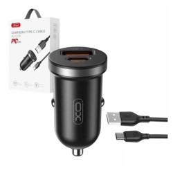 Adaptador Isqueiro USB-A PD / USB-C 30W C/ Cabo USB-C