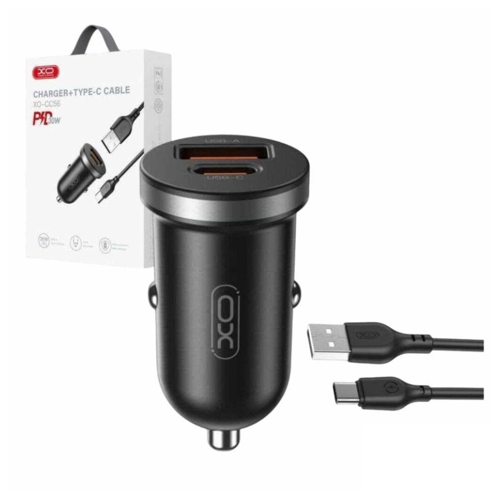 Adaptador Isqueiro USB-A PD / USB-C 30W C/ Cabo USB-C