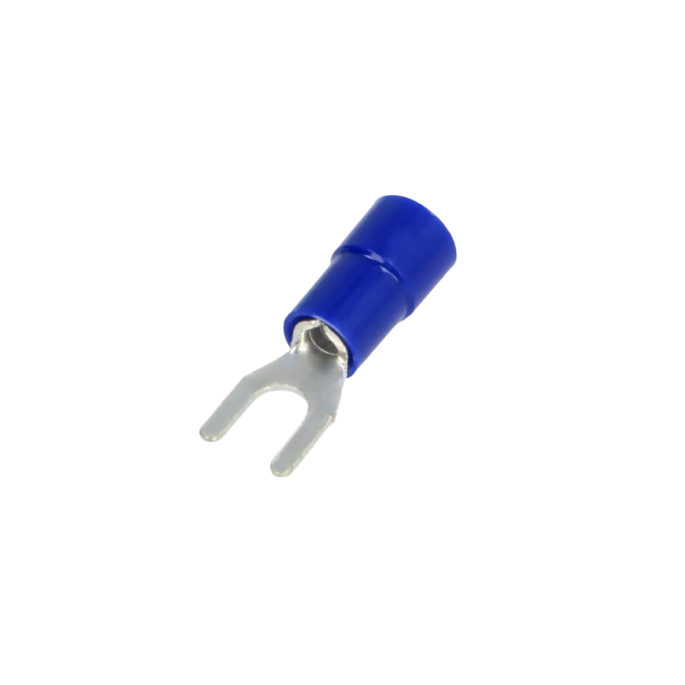 Terminal forquilha isolado azul, 2,5-3,7mm