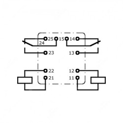 Relé 12VDC, 30A (2x15A), 255Ohms TYCO