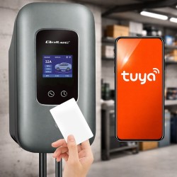 Estação de carregamento Tipo 2 para carros elétricos e híbridos, Trifásica, 22 kW, 32 A, Wi-Fi, LCD, RFID, Smart Life, TUYA, Wal