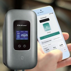 Estação de carregamento Tipo 2 para carros elétricos e híbridos, Trifásica, 22 kW, 32 A, Wi-Fi, LCD, RFID, Smart Life, TUYA, Wal