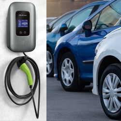 Estação de carregamento Tipo 2 para carros elétricos e híbridos, Trifásica, 22 kW, 32 A, Wi-Fi, LCD, RFID, Smart Life, TUYA, Wal