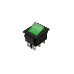 Interruptor ON-ON verde, com luz indicadora, 15AMP