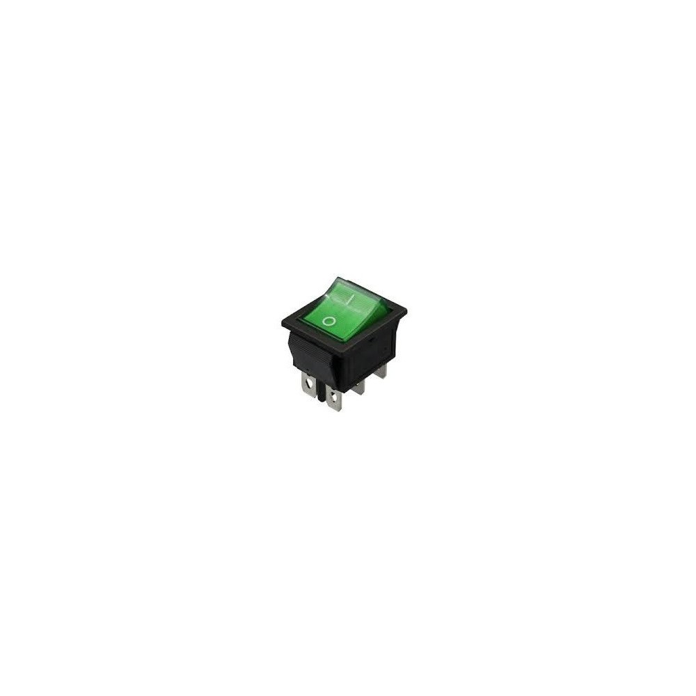 Interruptor ON-ON verde, com luz indicadora, 15AMP