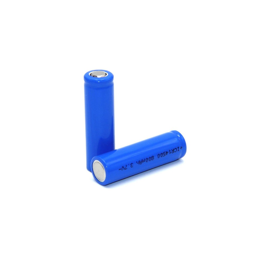 Pilha de Lítio Recarregável 14500, 3.7V, 800mAh, 15x48mm