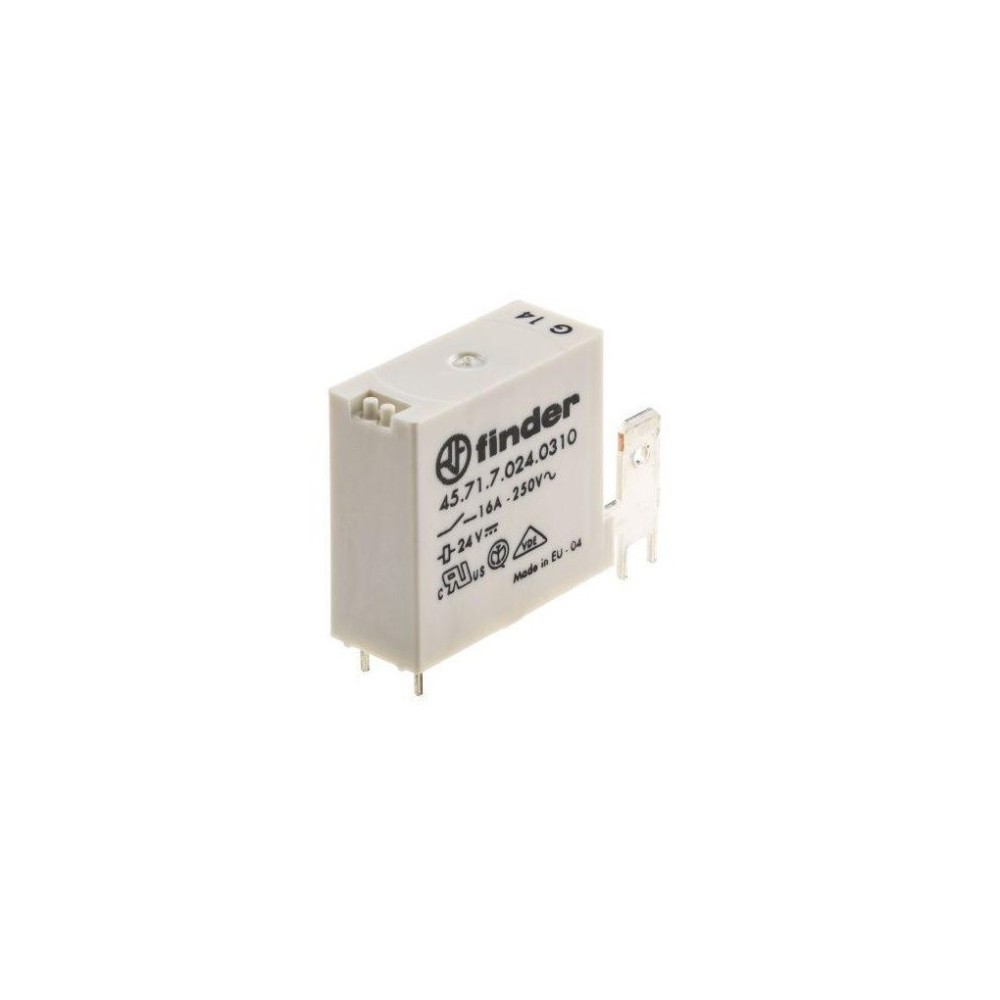 Relé eletromagnético, SPST-NO, 24VDC, 16A/30VDC, 45.71