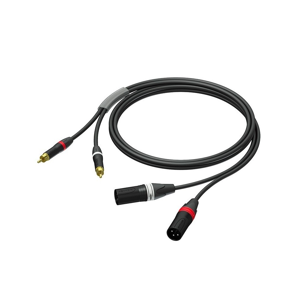 CABO 2xRCA STEREO 2xXLR MACHO 3MTS PROCAB