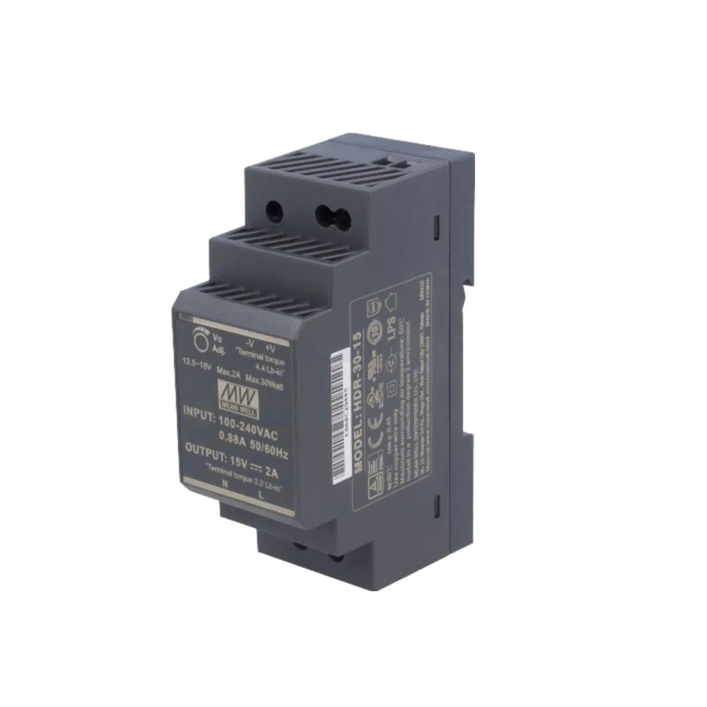 Alimentador impulsos 30W 15VDC MEAN WELL