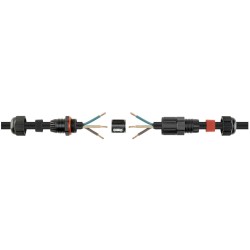 União Estanque 3P, 7,5cm, para cabo elétrico, IP68