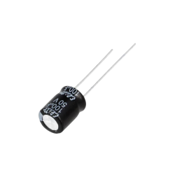 Condensador eletrolítico, montagem THT, 100uF, 50VDC, Ø8x11,5mm