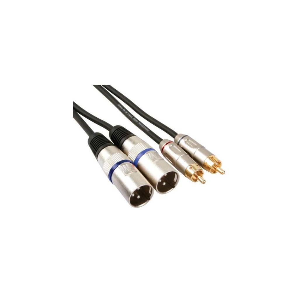 Cabo Áudio 2 XLR Macho 2 Rca Macho 1metro