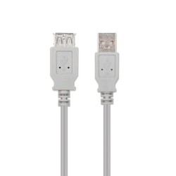 Cabo USB 2.0, Tipo A Macho/Fêmea, Bege, 1,8m