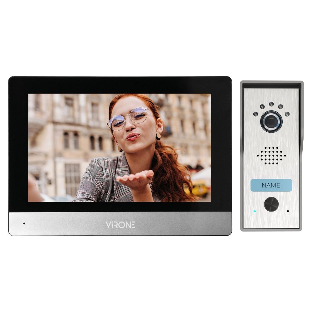 Vídeo Porteiro VIRONE LCD Tátil 7" Full HD | Kit Completo de Videoporteiro