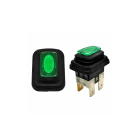 Interruptor basculante retangular estanque com luz verde ON-OFF