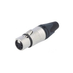 Ficha XLR 5 pinos fêmea com Proteção de cabo