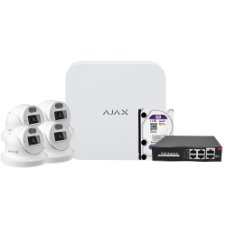 Kit NVR AJAX 4 câmaras turret Safire 4mpx + disco 1TB