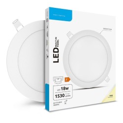 Painel LED redondo encastrar Ø225 18W 4000K IP20