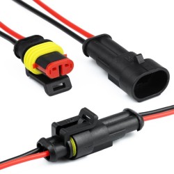 CONJUNTO FICHA AUTOMOTIVA 2P MACHO+FEMEA C/ CABO IP67 SUPERSEAL