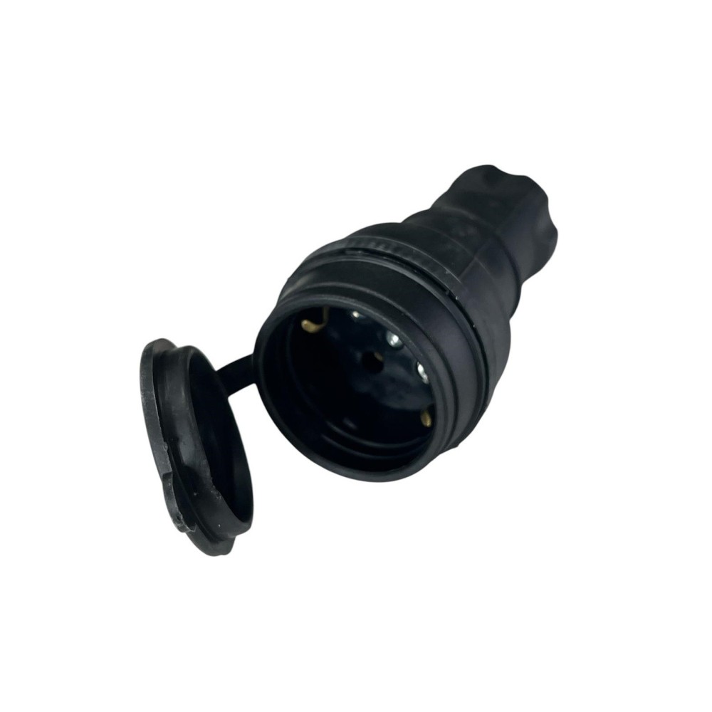 Ficha Schuko AC fêmea 16A PVC para cabo