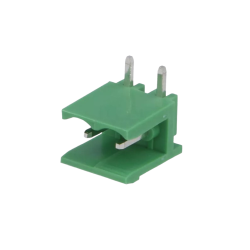 Ficha macho 2 pinos 15A 300V circuito impresso 90° raster 5.08