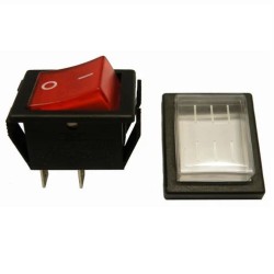 Interruptor com luz e capa de isolamento, vermelho