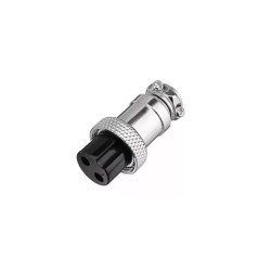 Ficha microfone fêmea 2 pinos RS765 GX12 M12 Air